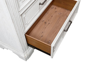 Alpine Furniture Clara Chest Of Drawers With Cedar & Felt-Lined Storage, Dovetail Construction, Smooth Finish White Mist F7653-11