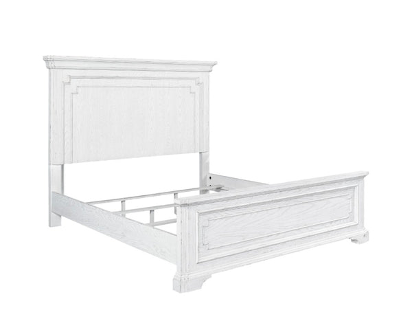 Alpine Furniture Clara Queen Panel Bed With Sherwin Williams Finish — Elegant Durable Design, Solid Slat Support White Mist F7653Q