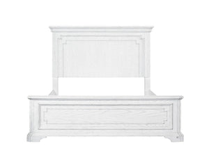Alpine Furniture Clara Queen Panel Bed With Sherwin Williams Finish — Elegant Durable Design, Solid Slat Support White Mist F7653Q