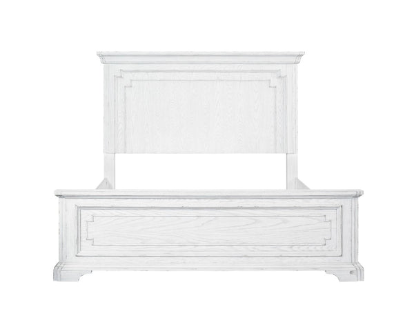 Alpine Furniture Clara Queen Panel Bed With Sherwin Williams Finish — Elegant Durable Design, Solid Slat Support White Mist F7653Q
