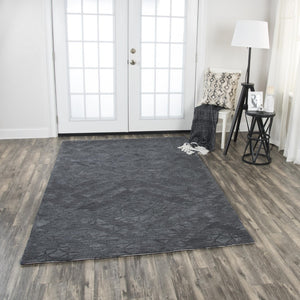 Rizzy Fifth Avenue FA170B Hand Tufted Casual/Tone on tone Wool Rug Dark Gray 9' x 12'