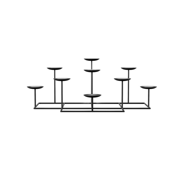 Safavieh Brindmon Nine Arm Iron Candelabra Tiered Sculptural Centerpiece For Mantel Or Table FA2115