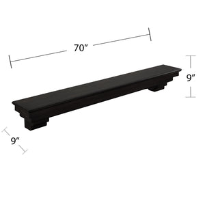 Safavieh Alconbury Crown Molding Floating Mantel Shelf In Smoked Ash For Living Room Display FA3070