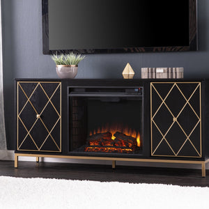 Safavieh 23'' Freestanding Electric Firebox With Led Flames Resin Logs And Remote For Any Room FA5123