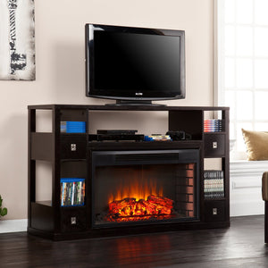 Safavieh 33-Inches Widescreen Electric Firebox With Led Flames Remote Heat Control For Indoor Use FA5133