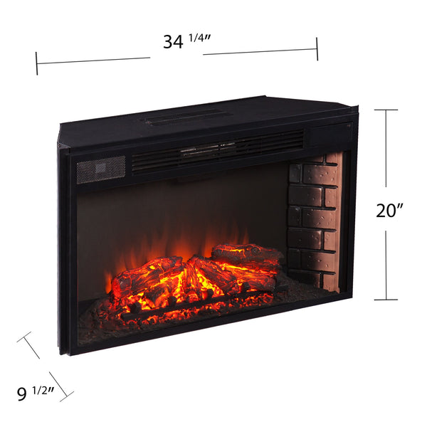 Safavieh 33-Inches Widescreen Electric Firebox With Led Flames Remote Heat Control For Indoor Use FA5133