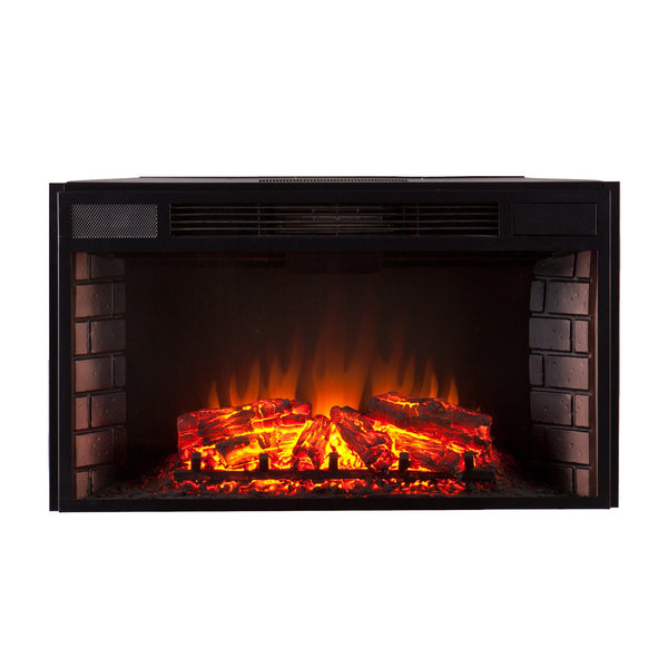 Safavieh 33-Inches Widescreen Electric Firebox With Led Flames Remote Heat Control For Indoor Use FA5133
