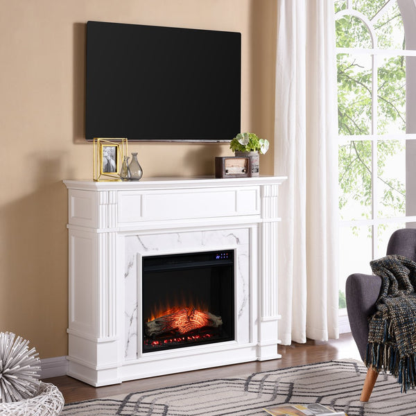 Safavieh 23'' Electric Firebox With Led Flames Resin Logs Touch Panel And Remote For Any Room FA5223