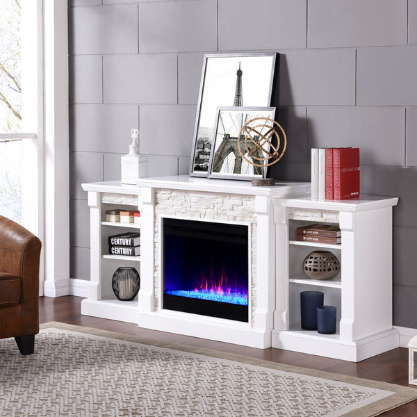 Safavieh 23'' Electric Firebox With Led Color Flames Resin Logs And Remote For Modern Living FA5523