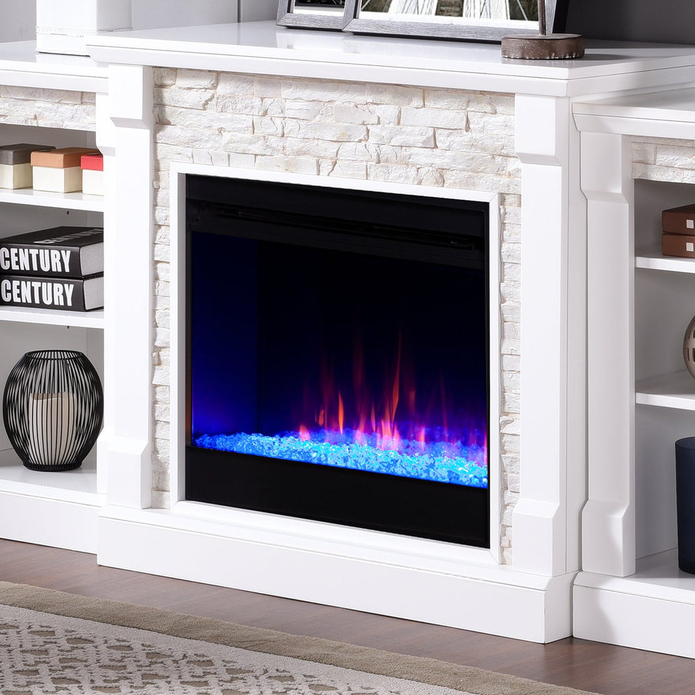 Safavieh 23'' Electric Firebox With Led Color Flames Resin Logs And Remote For Modern Living FA5523