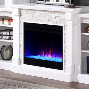 Safavieh 23'' Electric Firebox With Led Color Flames Resin Logs And Remote For Modern Living FA5523