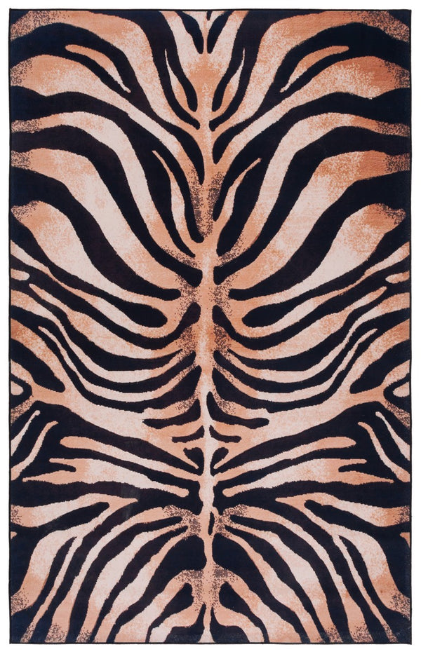 Safavieh Faux Hide 547 M/W S/R Power Loomed  Rug Light Orange / Black FAH547P-9