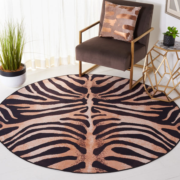 Safavieh Faux Hide 547 M/W S/R Power Loomed  Rug Light Orange / Black FAH547P-9