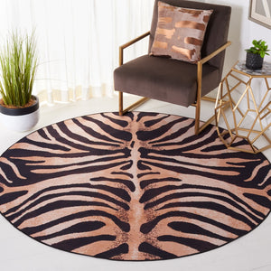 Safavieh Faux Hide 547 M/W S/R Power Loomed  Rug Light Orange / Black FAH547P-6R