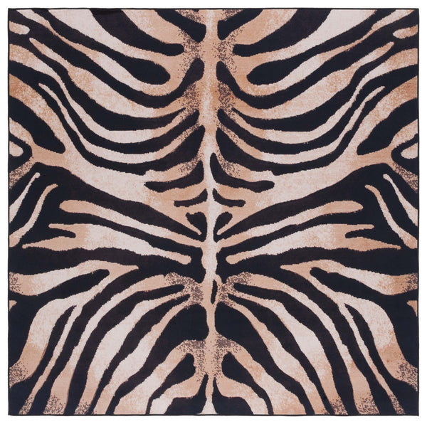 Safavieh Faux Hide 547 M/W S/R Power Loomed  Rug Light Orange / Black FAH547P-9