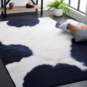 Safavieh Faux Hide 548 M/W S/R Power Loomed  Rug Ivory / Dark Blue FAH548A-5