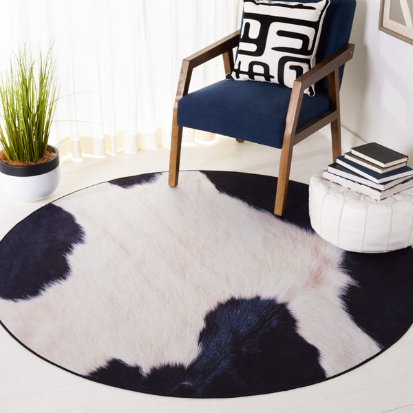 Safavieh Faux Hide 548 M/W S/R Power Loomed  Rug Ivory / Dark Blue FAH548A-9