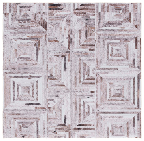 Safavieh Faux Hide 549 M/W S/R Power Loomed  Rug Beige / Brown FAH549A-6SQ