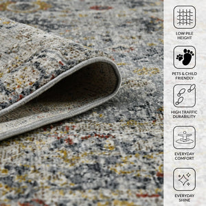 Amer Rugs Fairmont Farmhouse Floral Power-loomed Rug - Timeless Vintage Style For High-traffic Areas Multi Polyester, Polypropylene Fai10233