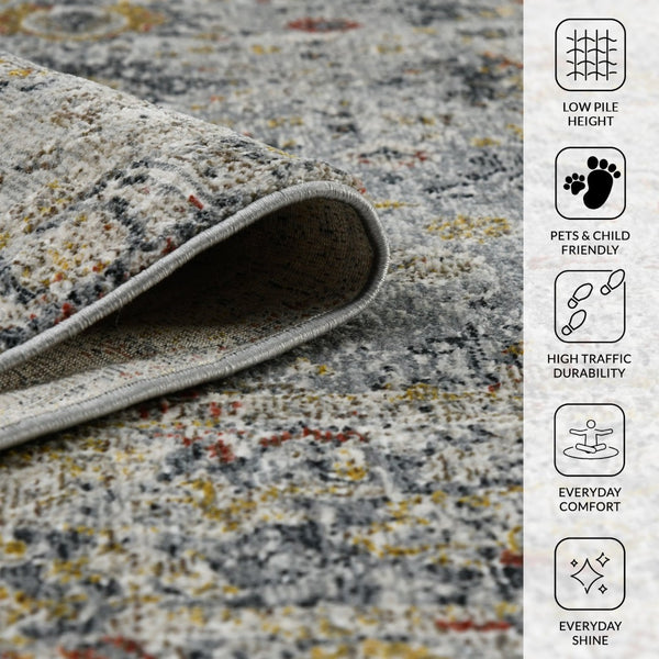 Amer Rugs Fairmont Farmhouse Floral Power-loomed Rug - Timeless Vintage Style For High-traffic Areas Multi Polyester, Polypropylene Fai10233