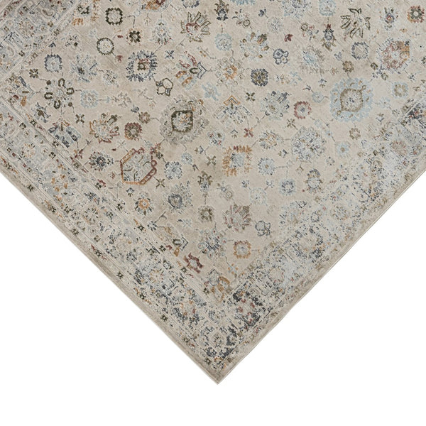AMER Rugs Fairmont Nesty FAI-10 Power-Loomed Machine Made Polyester Transitional Floral Rug Ivory 9'3" x 12'3"