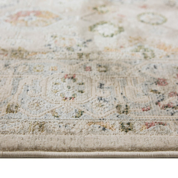 AMER Rugs Fairmont Nesty FAI-10 Power-Loomed Machine Made Polyester Transitional Floral Rug Ivory 9'3" x 12'3"