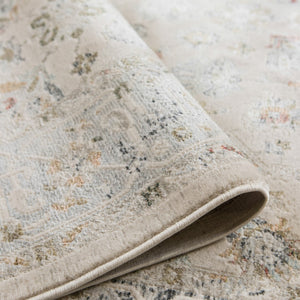 AMER Rugs Fairmont Nesty FAI-10 Power-Loomed Machine Made Polyester Transitional Floral Rug Ivory 9'3" x 12'3"