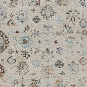 AMER Rugs Fairmont Nesty FAI-10 Power-Loomed Machine Made Polyester Transitional Floral Rug Ivory 9'3" x 12'3"