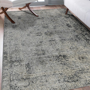 Amer Rugs Fairmont Farmhouse Floral Power-loomed Rug - Timeless Vintage Style For High-traffic Areas Gray Polyester, Polypropylene Fai233411
