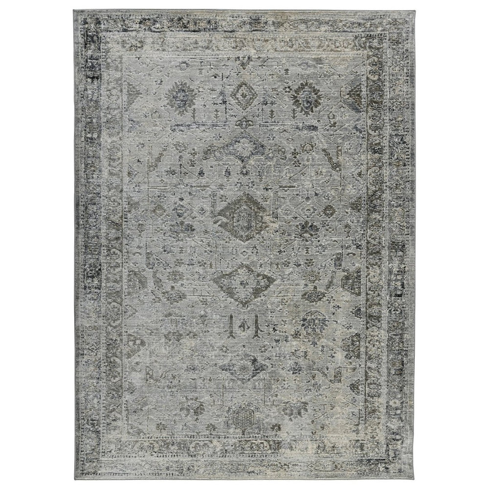 Amer Rugs Fairmont Farmhouse Bordered Power-loom Vintage Rug - Timeless Style For High-traffic Areas Slate Polyester, Polypropylene Fai40233