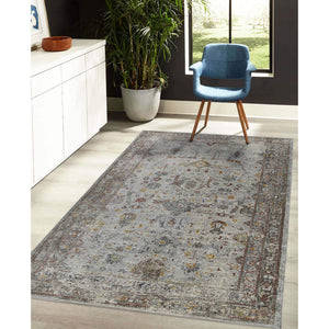 Fairmont Vintage Bordered Area Rug Power Loomed Polyester Blend Farmhouse Style for Any Room