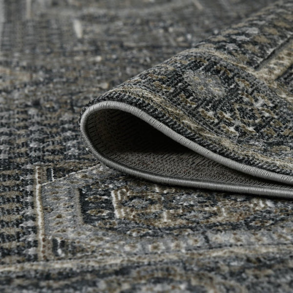 Amer Rugs Fairmont Farmhouse Medallion Power-loom Rug – Vintage Design, Soft & Durable For High-traffic Areas Charcoal Polyester, Polypropylene Fai626710