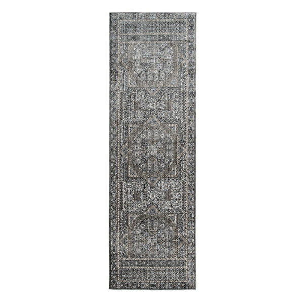 Amer Rugs Fairmont Farmhouse Medallion Power-loom Rug – Vintage Design, Soft & Durable For High-traffic Areas Charcoal Polyester, Polypropylene Fai626710