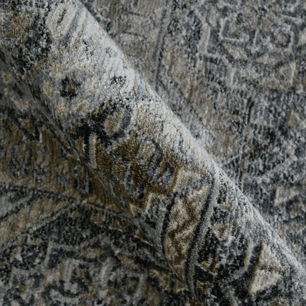 Amer Rugs Fairmont Farmhouse Medallion Power-loom Rug – Vintage Design, Soft & Durable For High-traffic Areas Charcoal Polyester, Polypropylene Fai626710