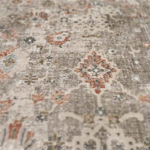 AMER Rugs Fairmont Mella FAI-8 Power-Loomed Machine Made Polyester Transitional Bordered Rug Gray 9'3" x 12'3"