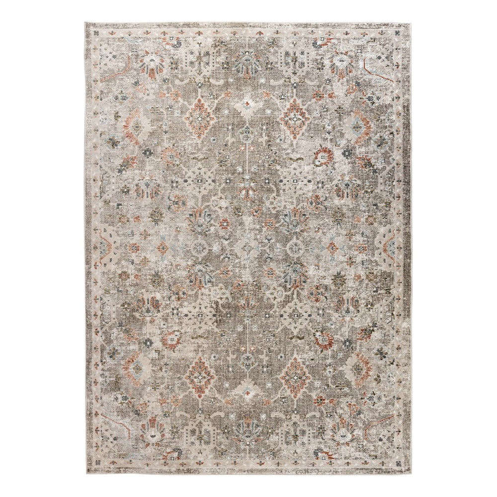 AMER Rugs Fairmont Mella FAI-8 Power-Loomed Machine Made Polyester Transitional Bordered Rug Gray 9'3" x 12'3"
