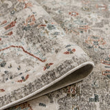 AMER Rugs Fairmont Mella FAI-8 Power-Loomed Machine Made Polyester Transitional Bordered Rug Gray 9'3" x 12'3"