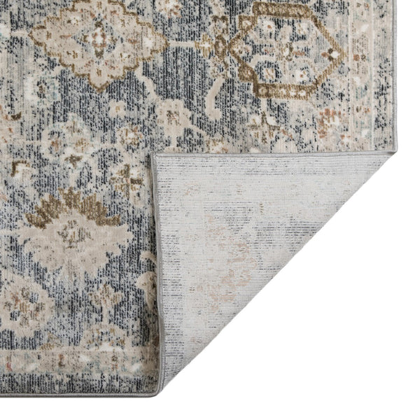 AMER Rugs Fairmont Mella FAI-9 Power-Loomed Machine Made Polyester Transitional Bordered Rug Dark Gray 9'3" x 12'3"