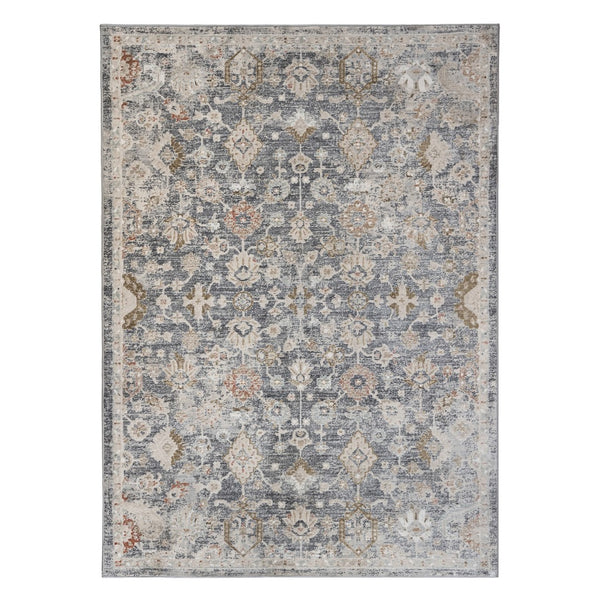 AMER Rugs Fairmont Mella FAI-9 Power-Loomed Machine Made Polyester Transitional Bordered Rug Dark Gray 9'3" x 12'3"