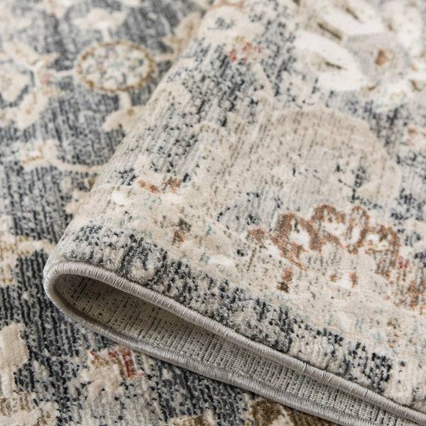 AMER Rugs Fairmont Mella FAI-9 Power-Loomed Machine Made Polyester Transitional Bordered Rug Dark Gray 9'3" x 12'3"