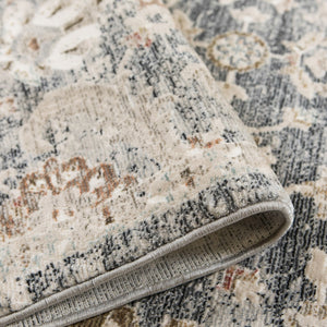 AMER Rugs Fairmont Mella FAI-9 Power-Loomed Machine Made Polyester Transitional Bordered Rug Dark Gray 9'3" x 12'3"