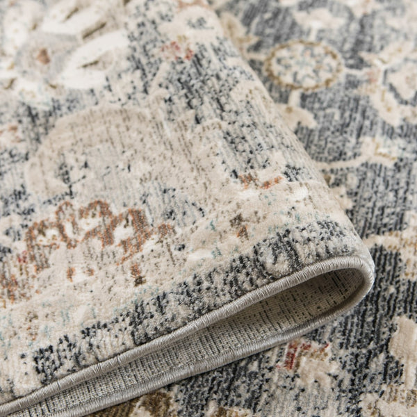 AMER Rugs Fairmont Mella FAI-9 Power-Loomed Machine Made Polyester Transitional Bordered Rug Dark Gray 9'3" x 12'3"