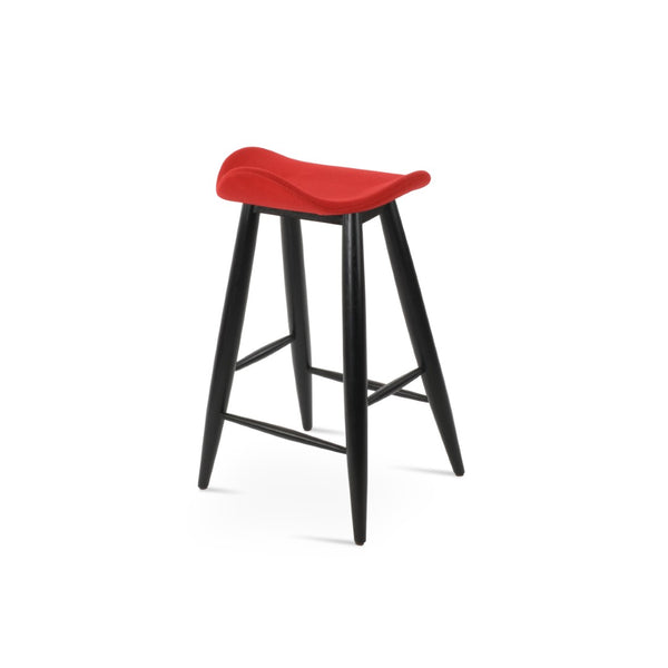 Soho Concept Falcon Baba Barstools & Counterstools - Stylish Teak & Oak, Memory Swivel, Premium Upholstery! Red  Soho-concept-dining-chair-08496
