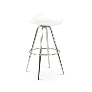 Soho Concept Falcon Max Swivel Barstools & Counterstools - Ergonomic Design, Italian Ppm, 5-10 Year Guarantees! White Steel Tubular Legs Black ,S.Steel ,Walnut Finish Soho-concept-dining-chair-08503