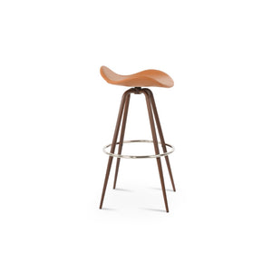 Soho Concept Falcon Max Swivel Barstools & Counterstools - Ergonomic Design, Italian Ppm, 5-10 Year Guarantees! Walnut Steel Tubular Legs Black ,S.Steel ,Walnut Finish Soho-concept-dining-chair-08505