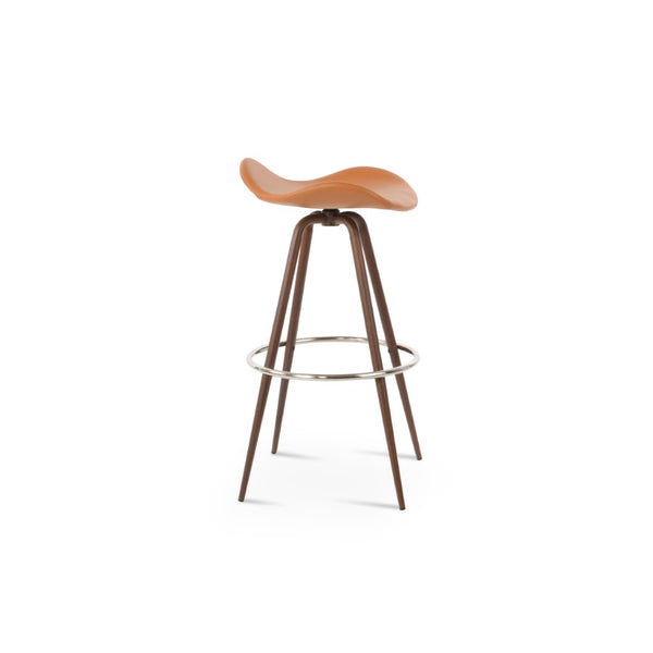 Soho Concept Falcon Max Swivel Barstools & Counterstools - Ergonomic Design, Italian Ppm, 5-10 Year Guarantees! Walnut Steel Tubular Legs Black ,S.Steel ,Walnut Finish Soho-concept-dining-chair-08505