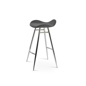 Soho Concept Falcon Galata Barstools & Counterstools - Ergonomic Design, Luxurious Camira Wool, 10-year Guarantee Chrome,Dark Grey Steel Tubular Legs Soho-concept-dining-chair-08520