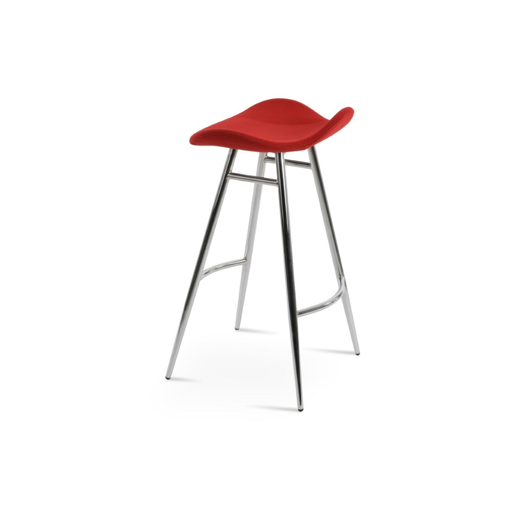 Soho Concept Falcon Galata Barstools & Counterstools - Ergonomic Design, Luxurious Camira Wool, 10-year Guarantee Black,Dark Grey Steel Tubular Legs Soho-concept-dining-chair-08415
