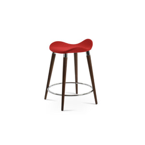 Soho Concept Falcon Gz-wood Barstools With Elegant Camira Blazer Wool & Durable Chrome Footrests – 10-year Guarantee Walnut,Red  Soho-concept-dining-chair-08526