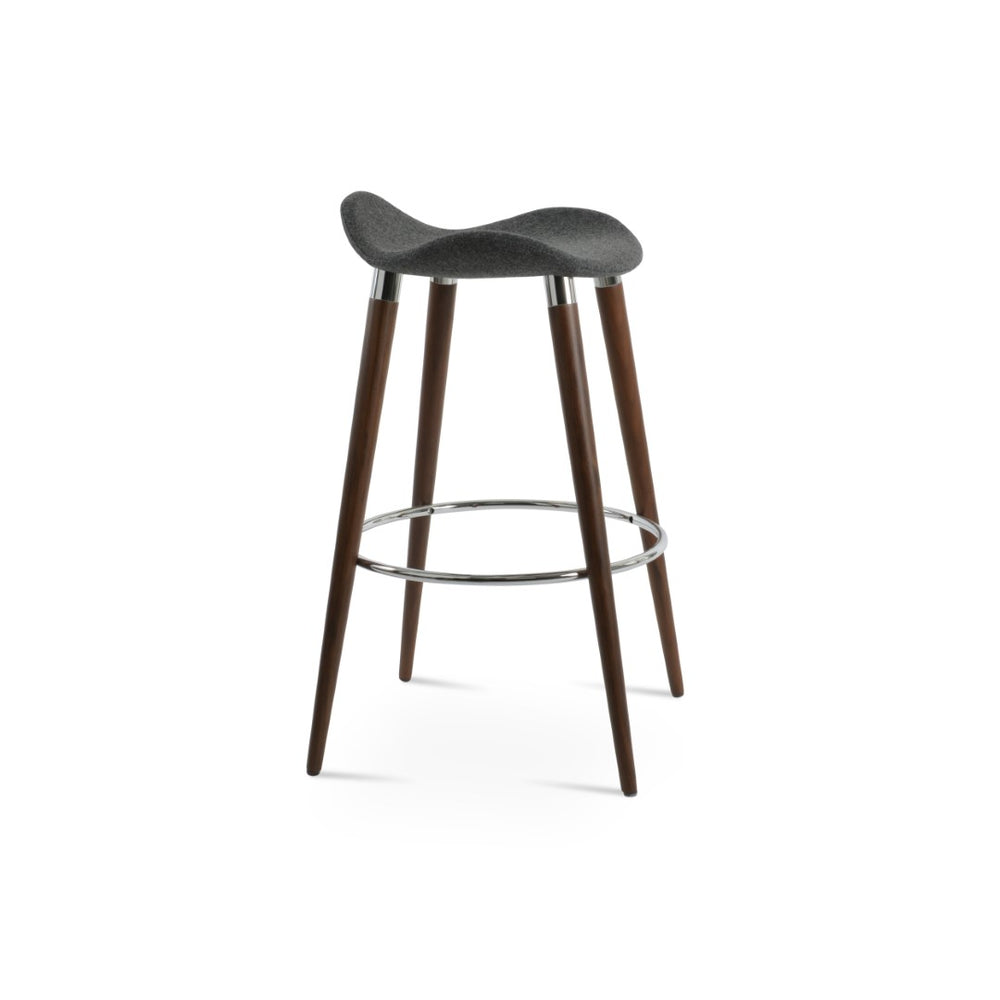Soho Concept Falcon Gz-wood Barstools With Elegant Camira Blazer Wool & Durable Chrome Footrests – 10-year Guarantee Dark Grey  Soho-concept-dining-chair-08523
